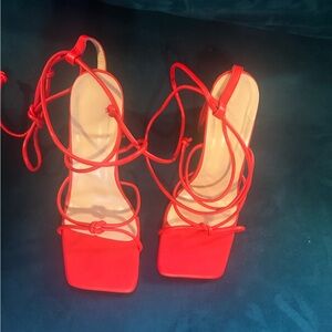 Elegant Red Strappy Women's Sandals